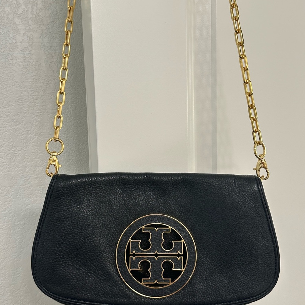 Tory Burch Black Leather Shoulder Bag